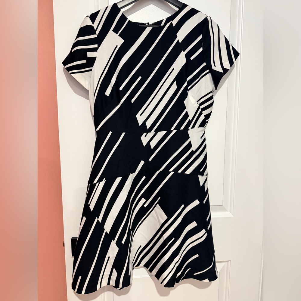 Black & White Graphic A-Line Dress
